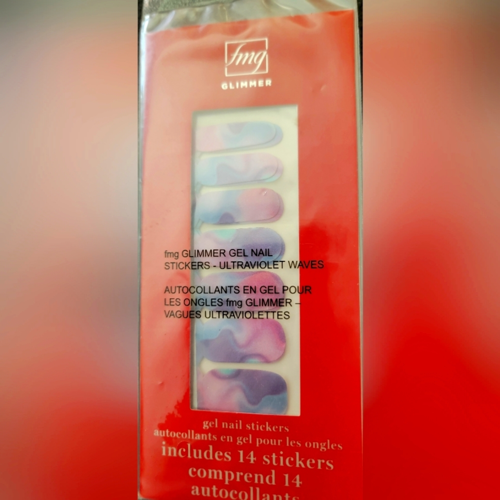 fmg glimmer gel nail stickers-ultraviolet waves
